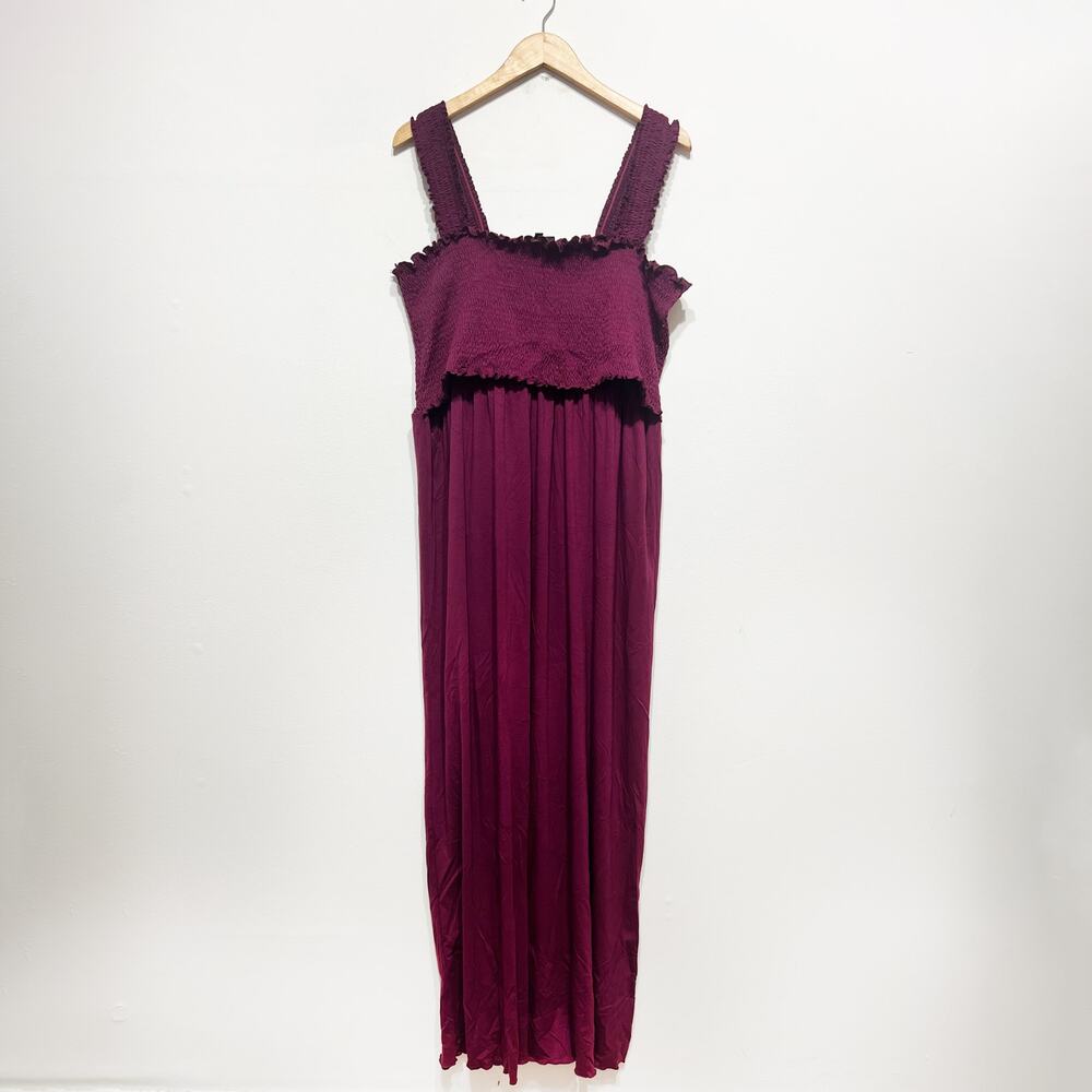 Nursing Queen fuchsia purple smocked nursing maxi dress Size 2X